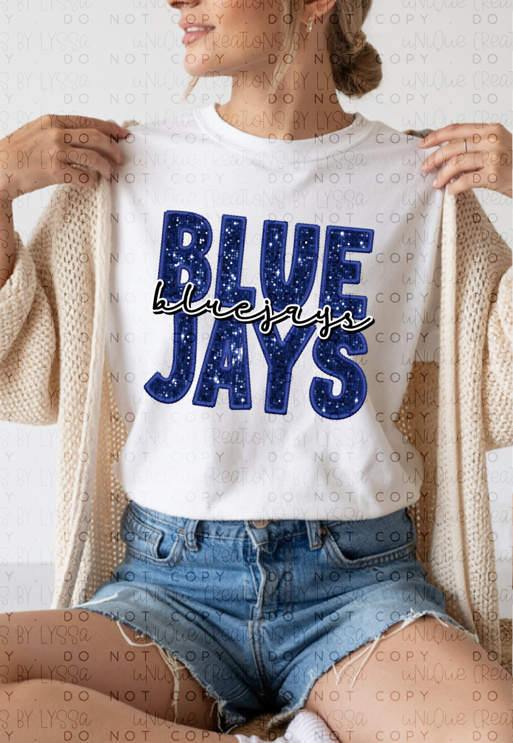 FAUX GLITTER BLUEJAYS