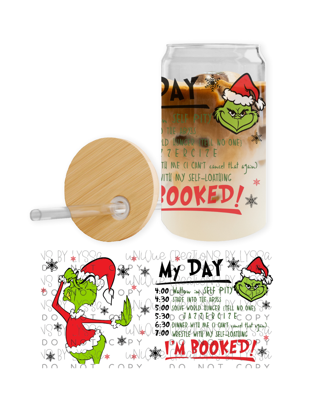 GRINCH MY DAY IS BOOKED 16OZ
