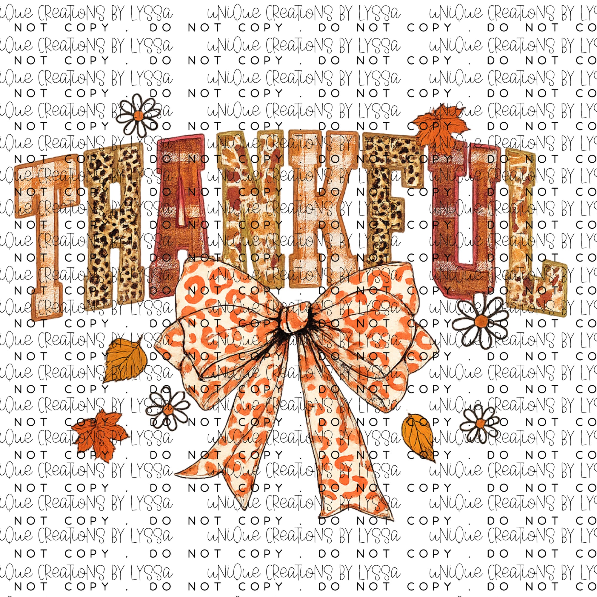 THANKFUL CHEETAH BOW DTF TRANSFER