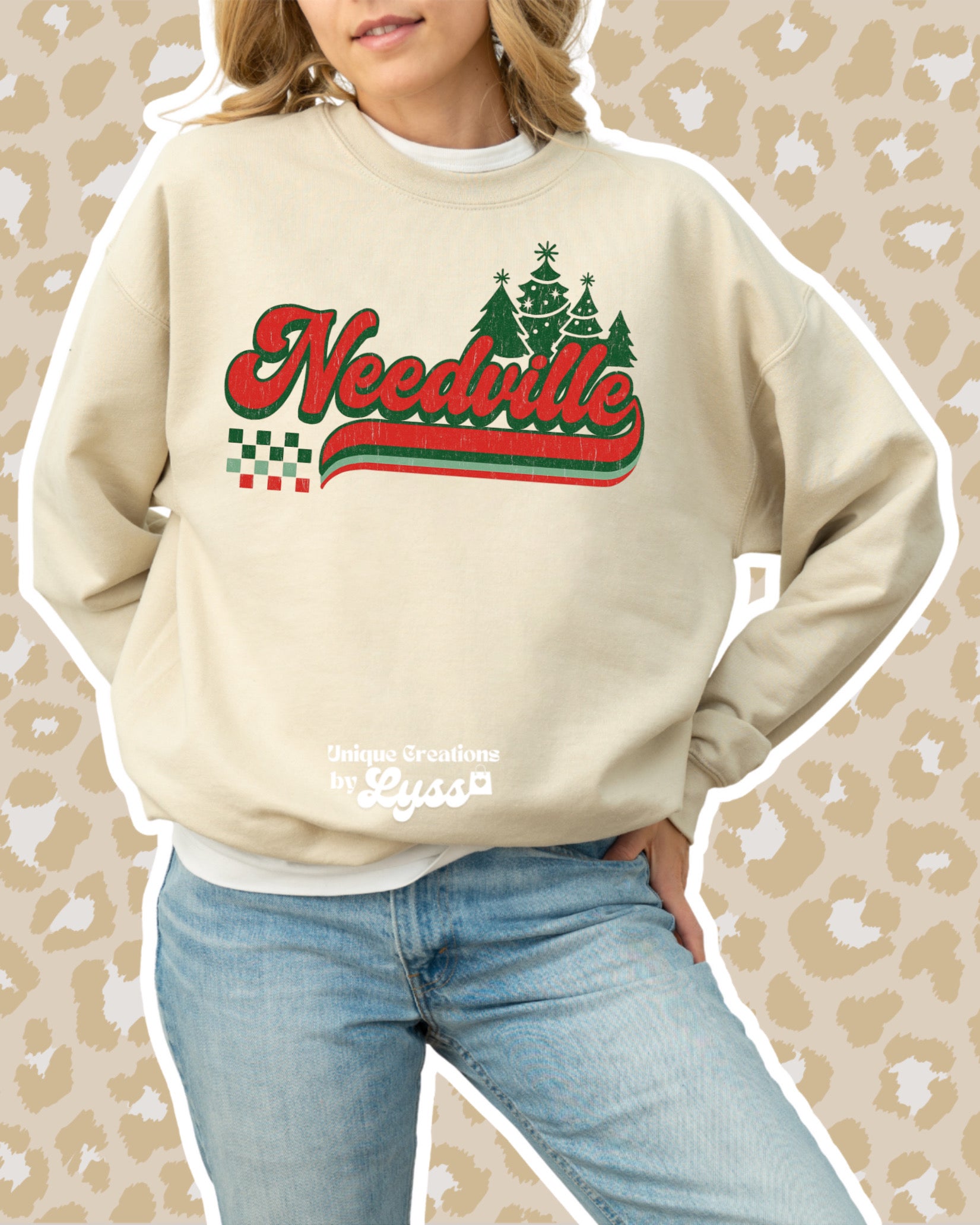 RETRO NEEDVILLE CHRISTMAS ADULT TEE/SWEATER