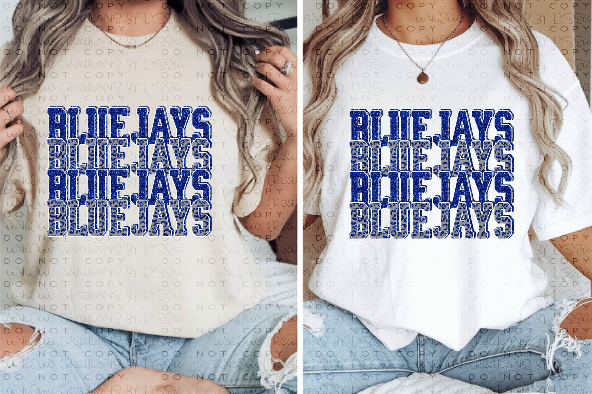 BLUEJAYS GLITTER STACKED