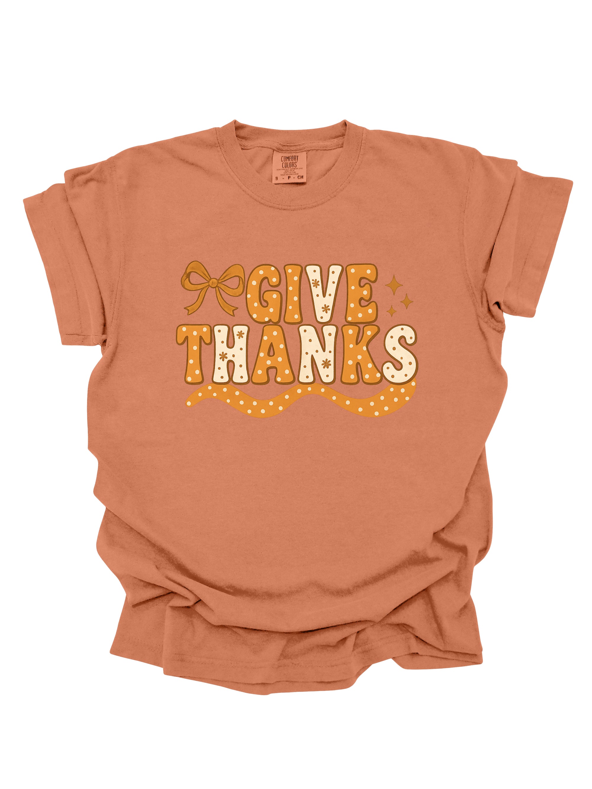 GIVE THANKS BOW TEE