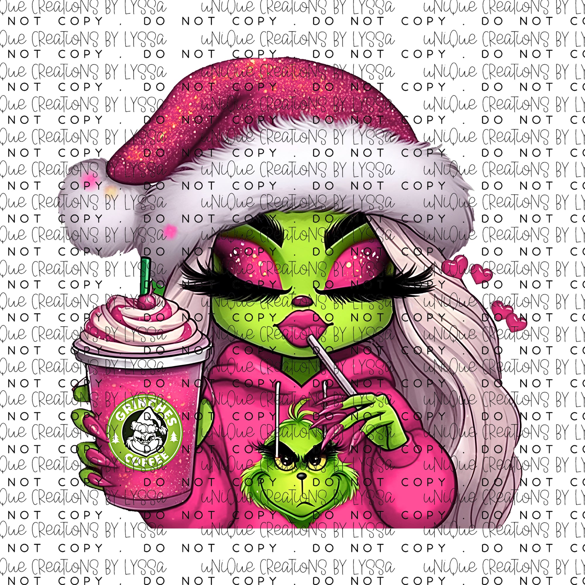 PINK GIRL GRINCHY DTF TRANSFER/ DECAL