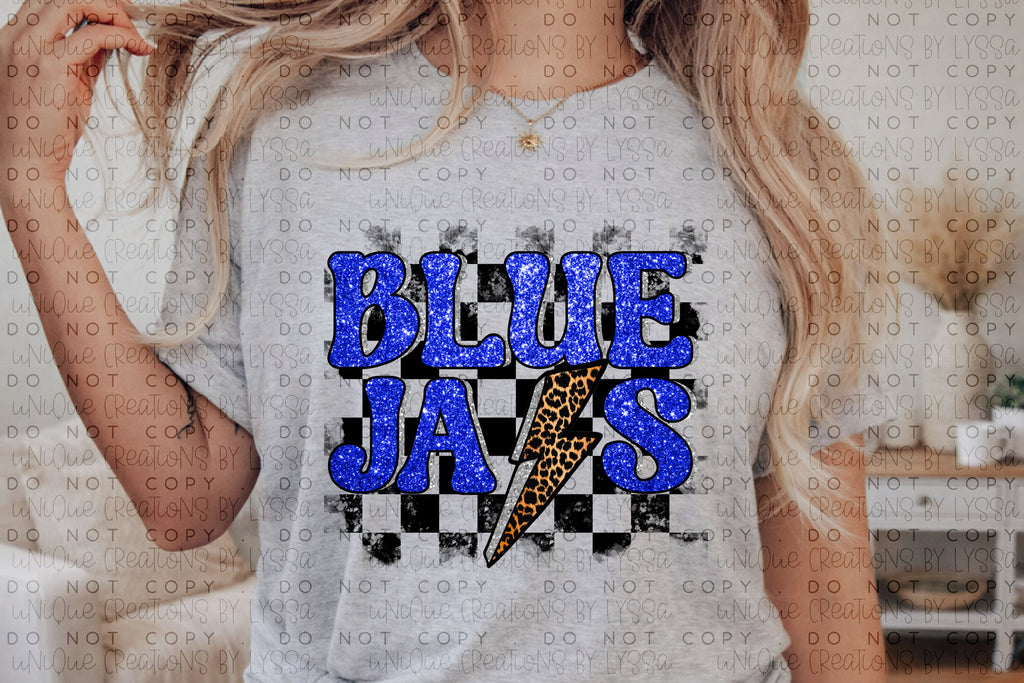 BLUEJAYS CHECKERED LIGHTNING BOLT