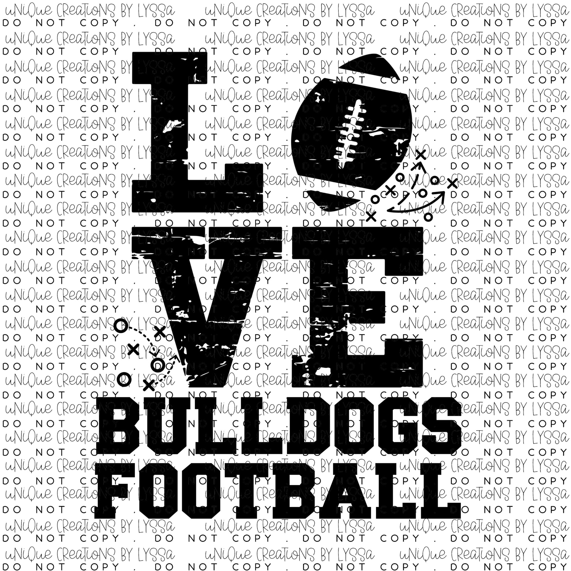 LOVE BULLDOGS FOOTBALL DTF TRANSFER