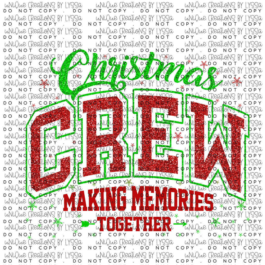 CHRISTMAS CREW DTF TRANSFER/UVDTF DECAL