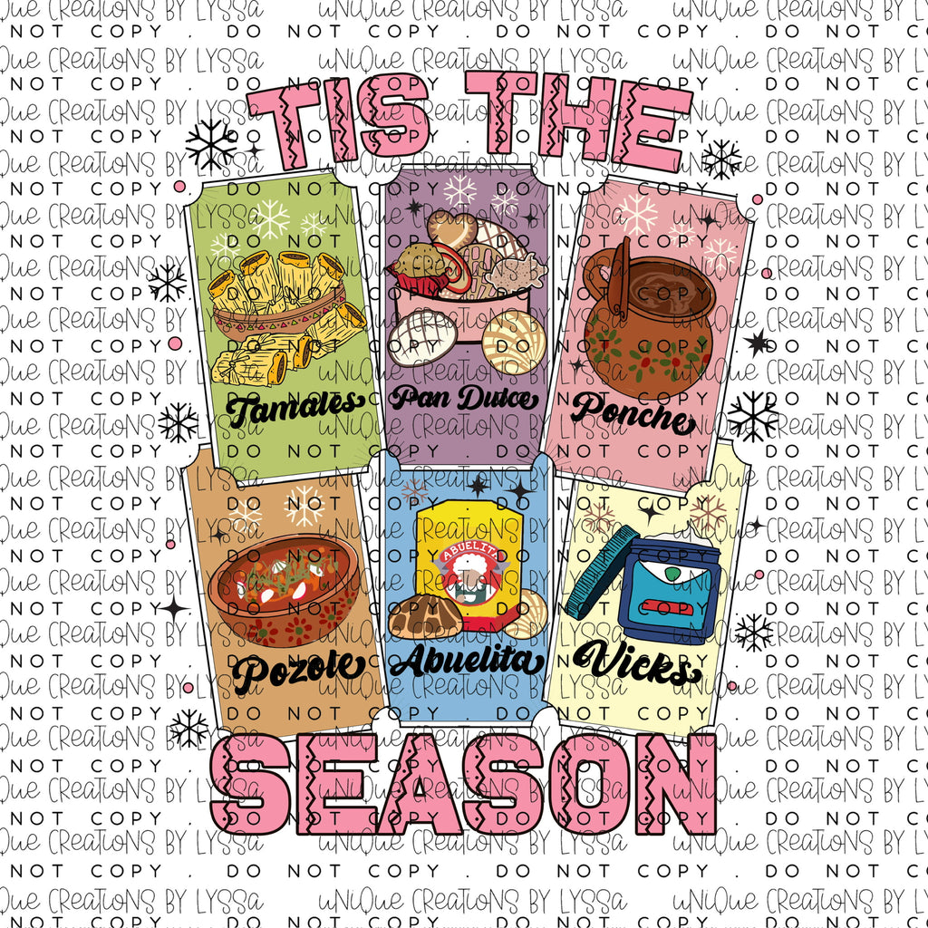 TIS THE SEASON CARDS DTF TRANSFER/UVDTF DECAL