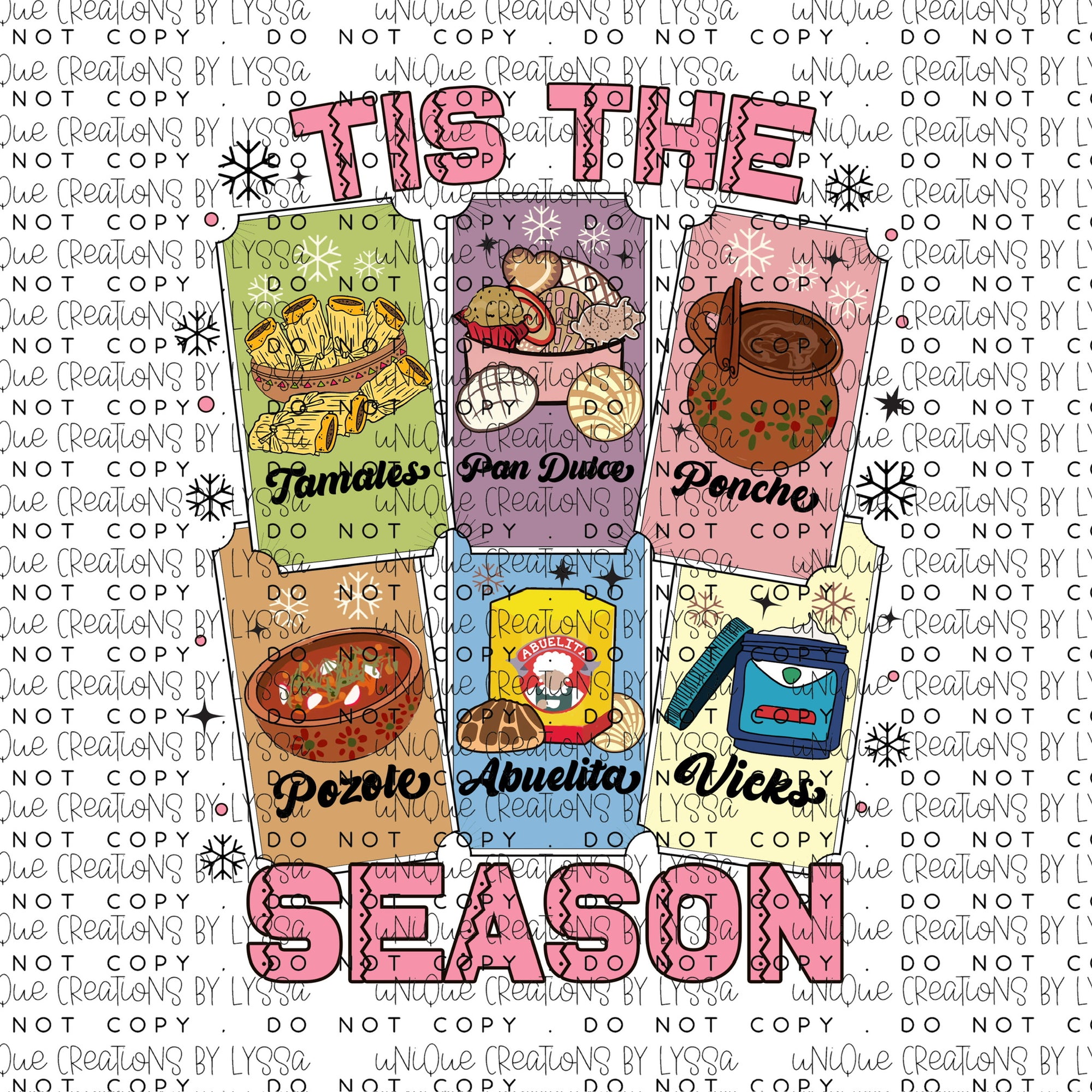 TIS THE SEASON CARDS DTF TRANSFER/UVDTF DECAL