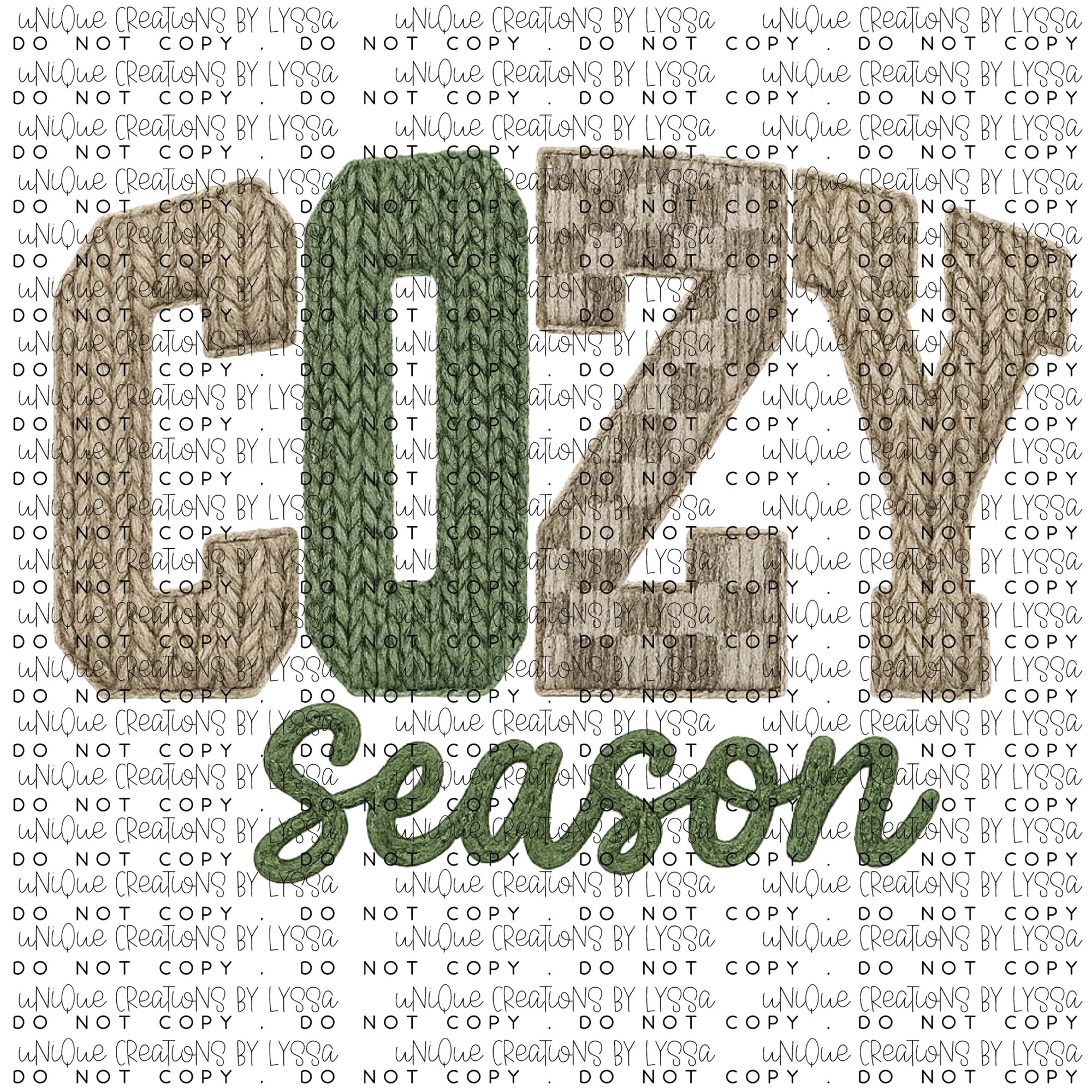 FAUX YARN COZY SEASON DTF TRANSFER/UVDTF DECAL
