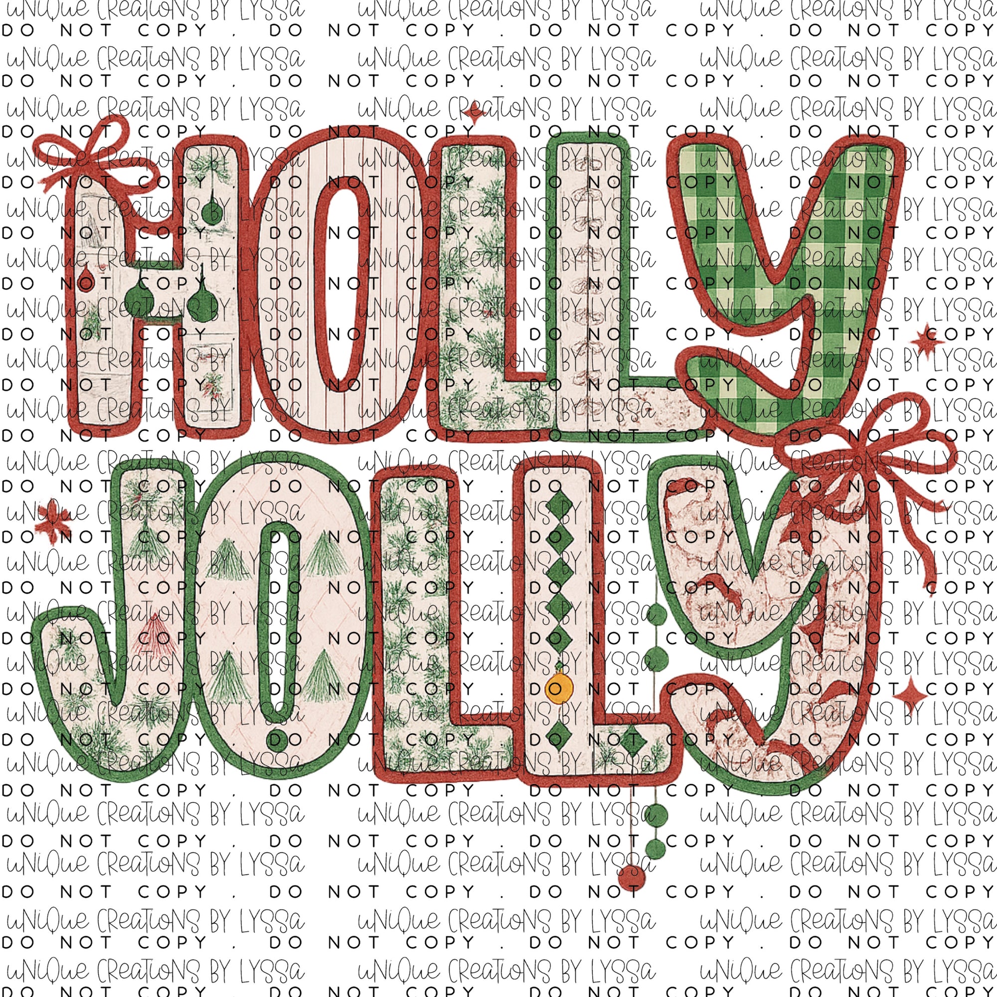 HOLLY JOLLY DTF TRANSFER/ DECAL