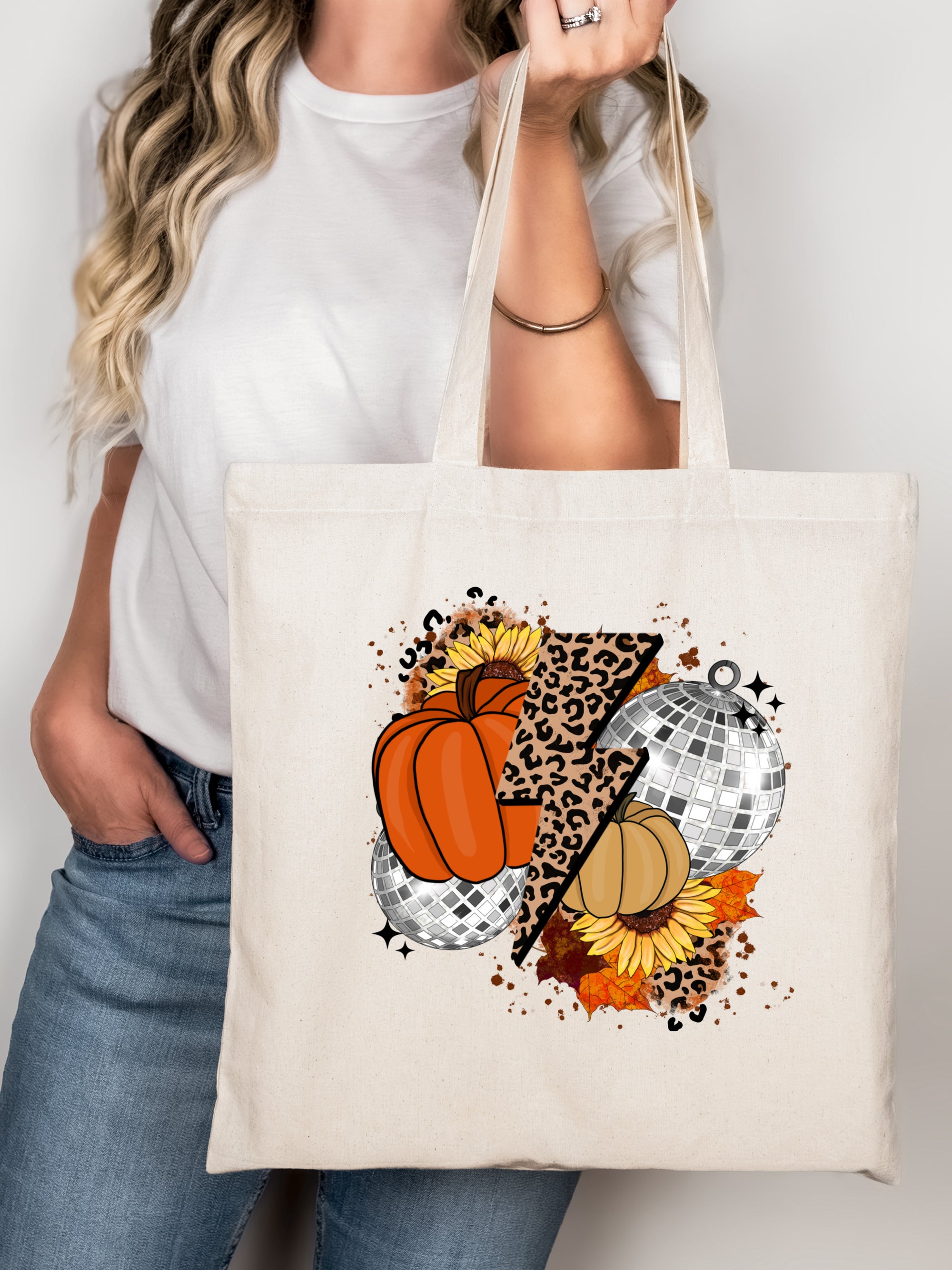 FALL DISCO COLLAGE TOTE