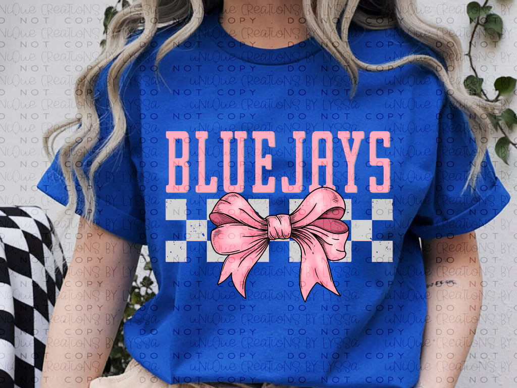 PINK CHECKERD BLUEJAYS