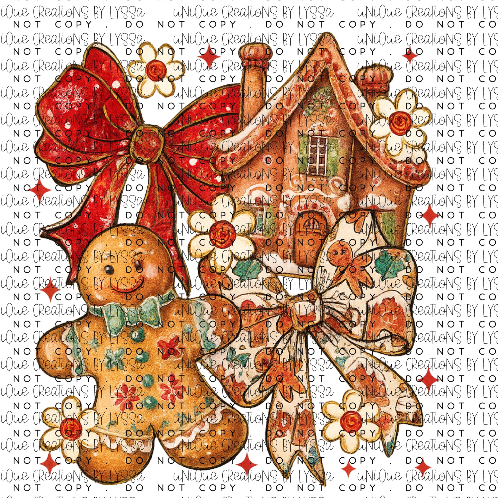 GINGERBREAD COLLAGE DTF TRANSFER/ DECAL