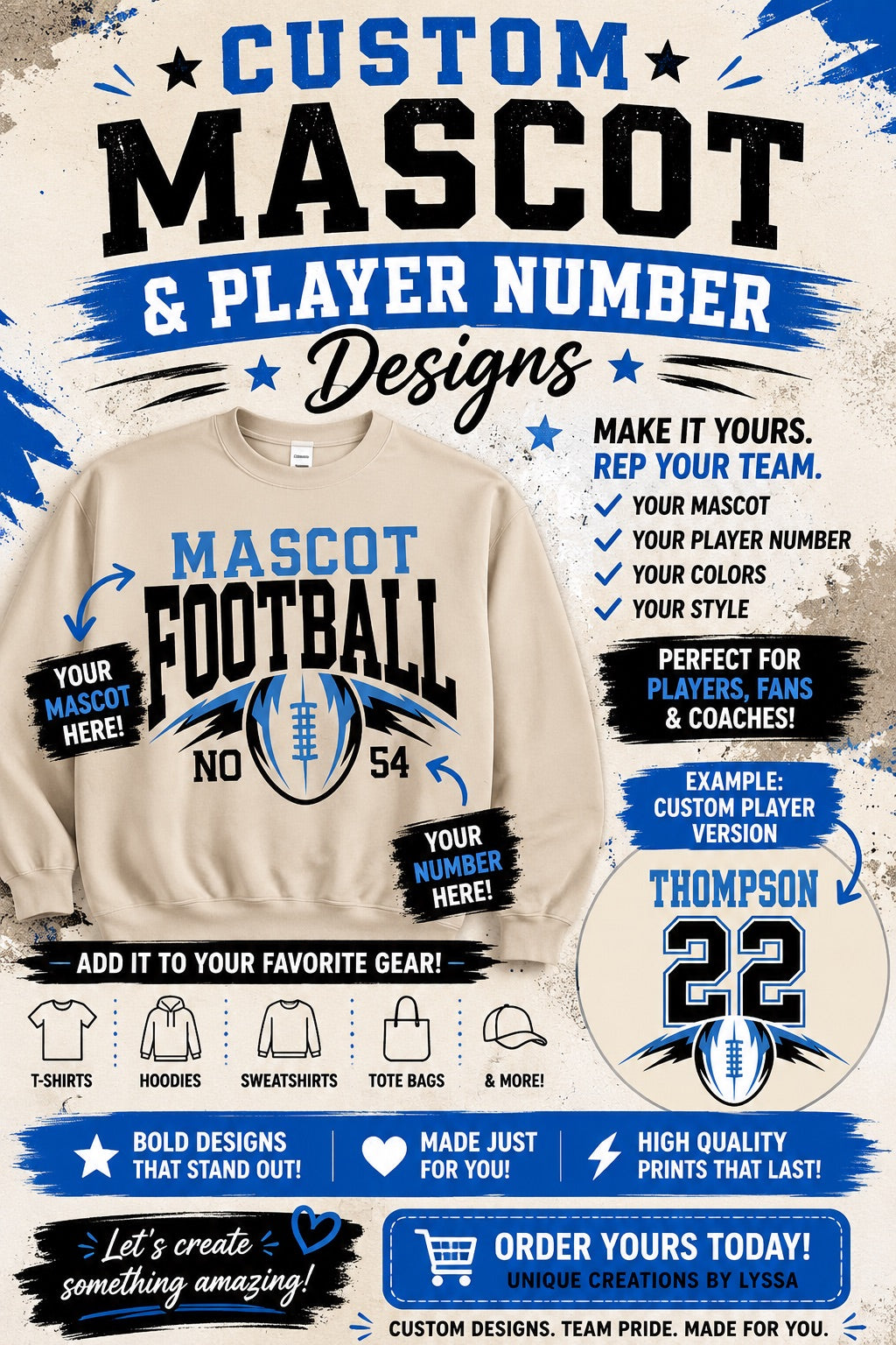 CUSTOM FOOTBALL & PLAYER #