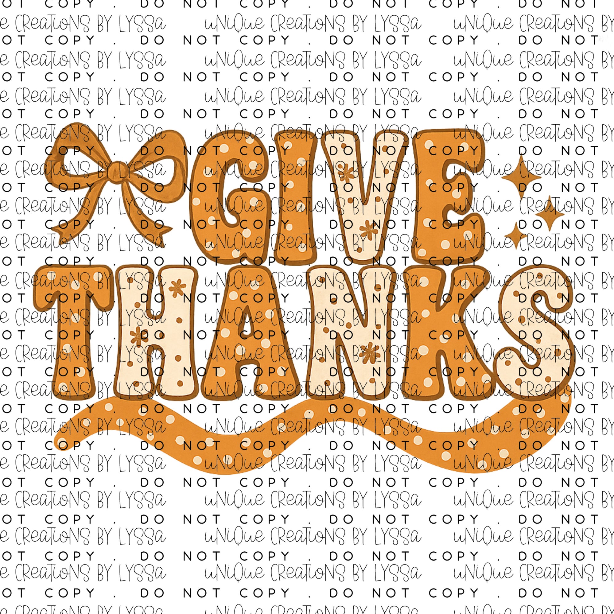 GIVE THANKS BOW DTF TRANSFER
