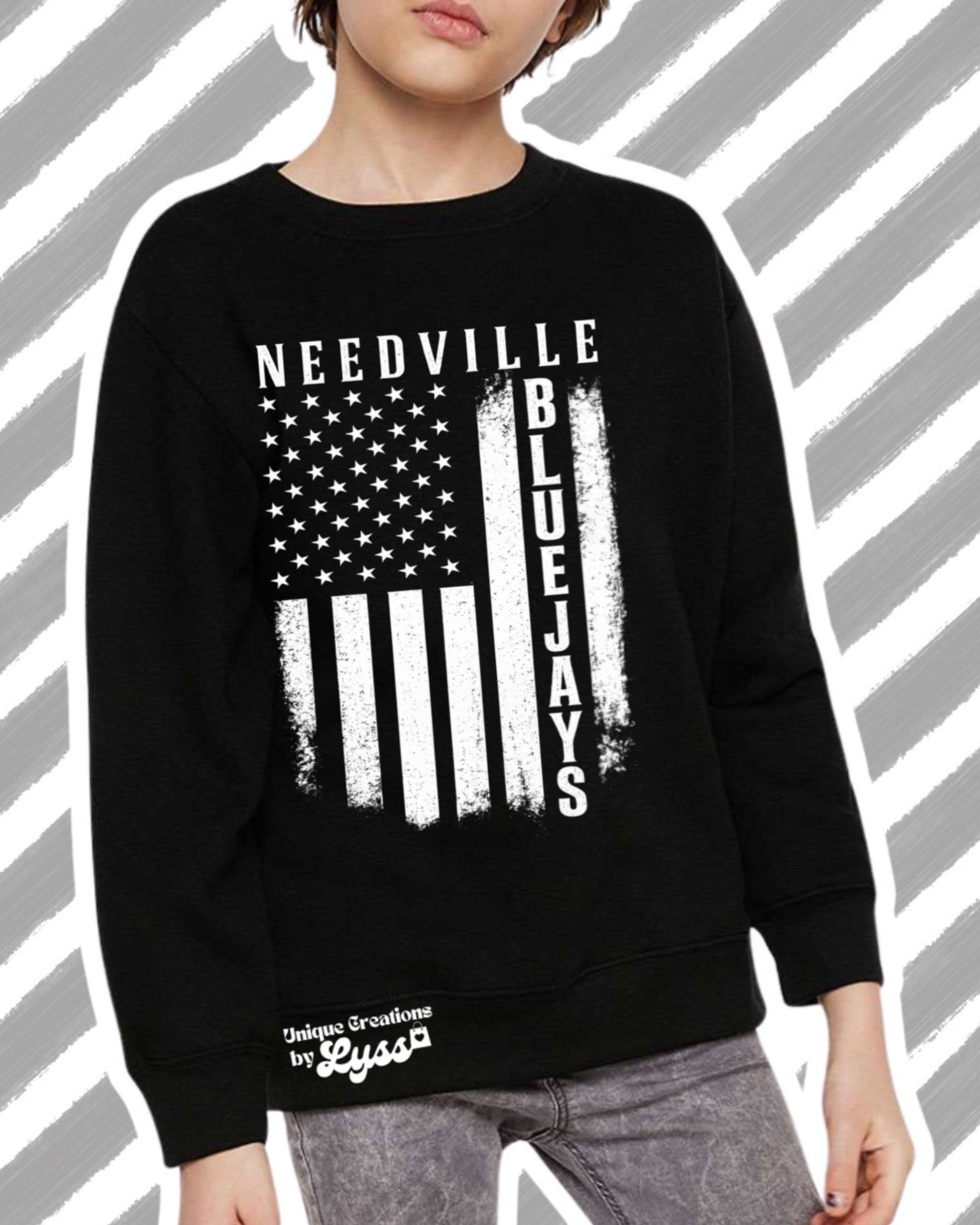 NEEDVILLE BLUEJAYS FLAG YOUTH TEE/SWEATER/HOODIE