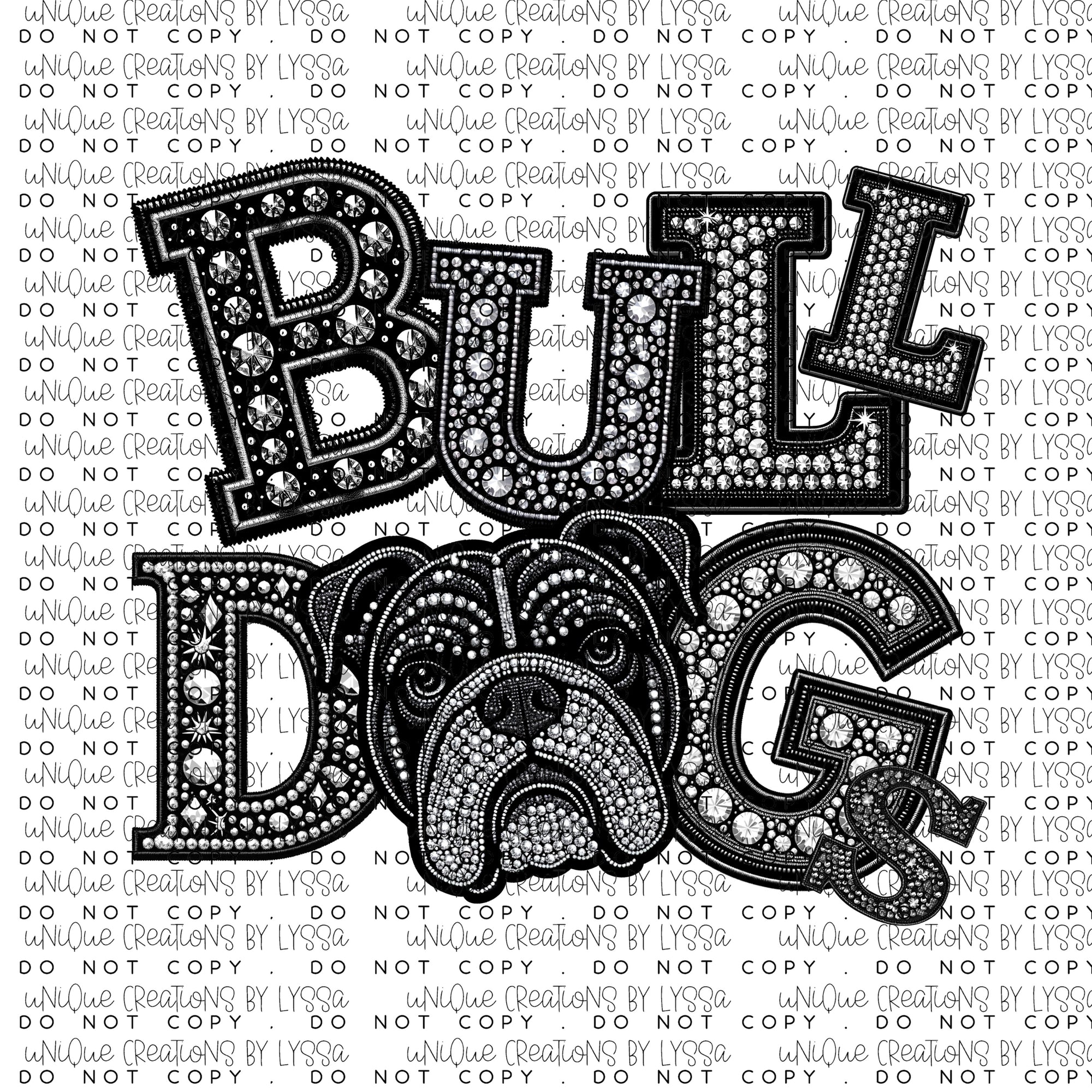 RHINESTONE BULLDOGS DTF TRANSFER