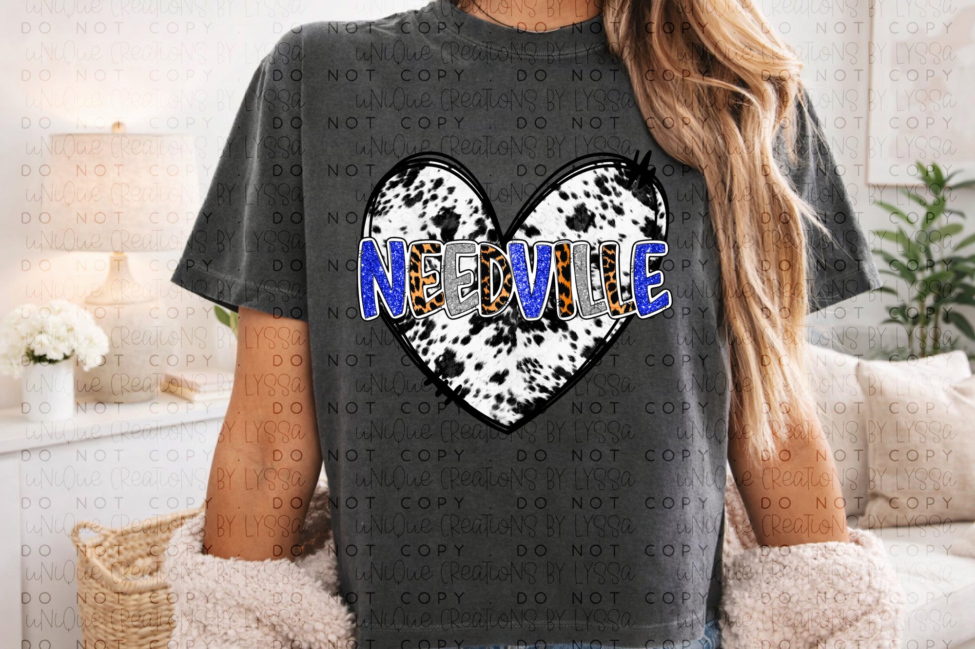 NEEDVILLE COWPRINT HEART