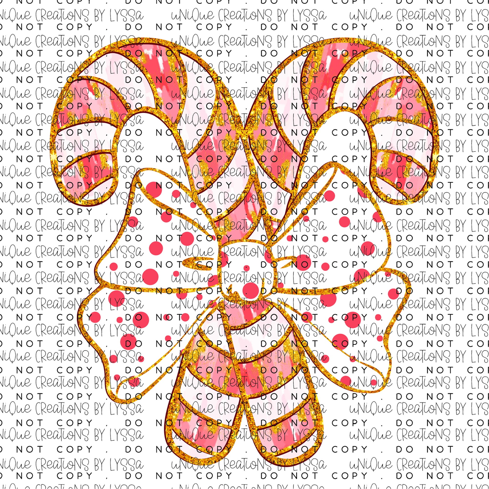 CANDY CANE BOW DTF TRANSFER/ DECAL