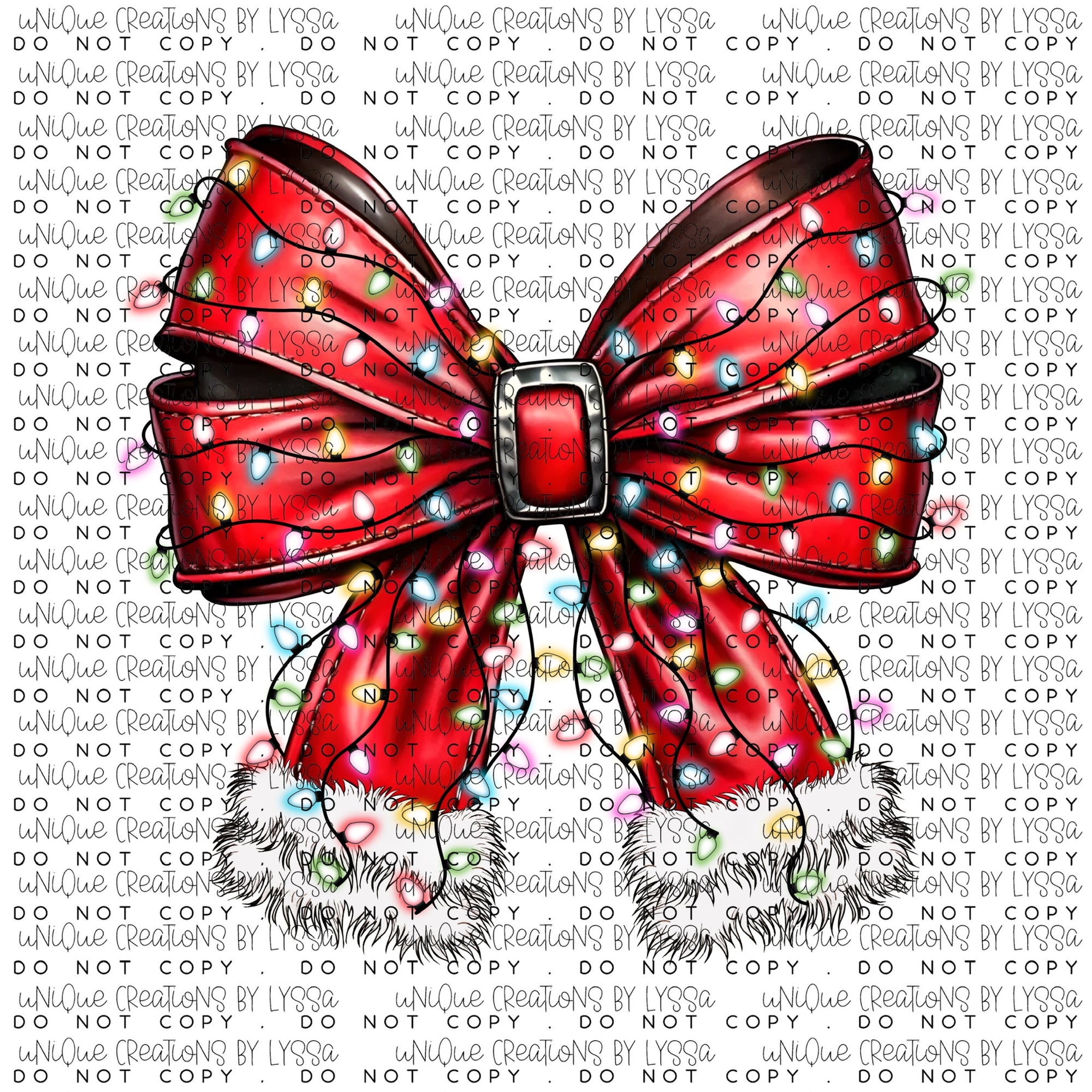 SANTA BOW DTF TRANSFER/UVDTF DECAL