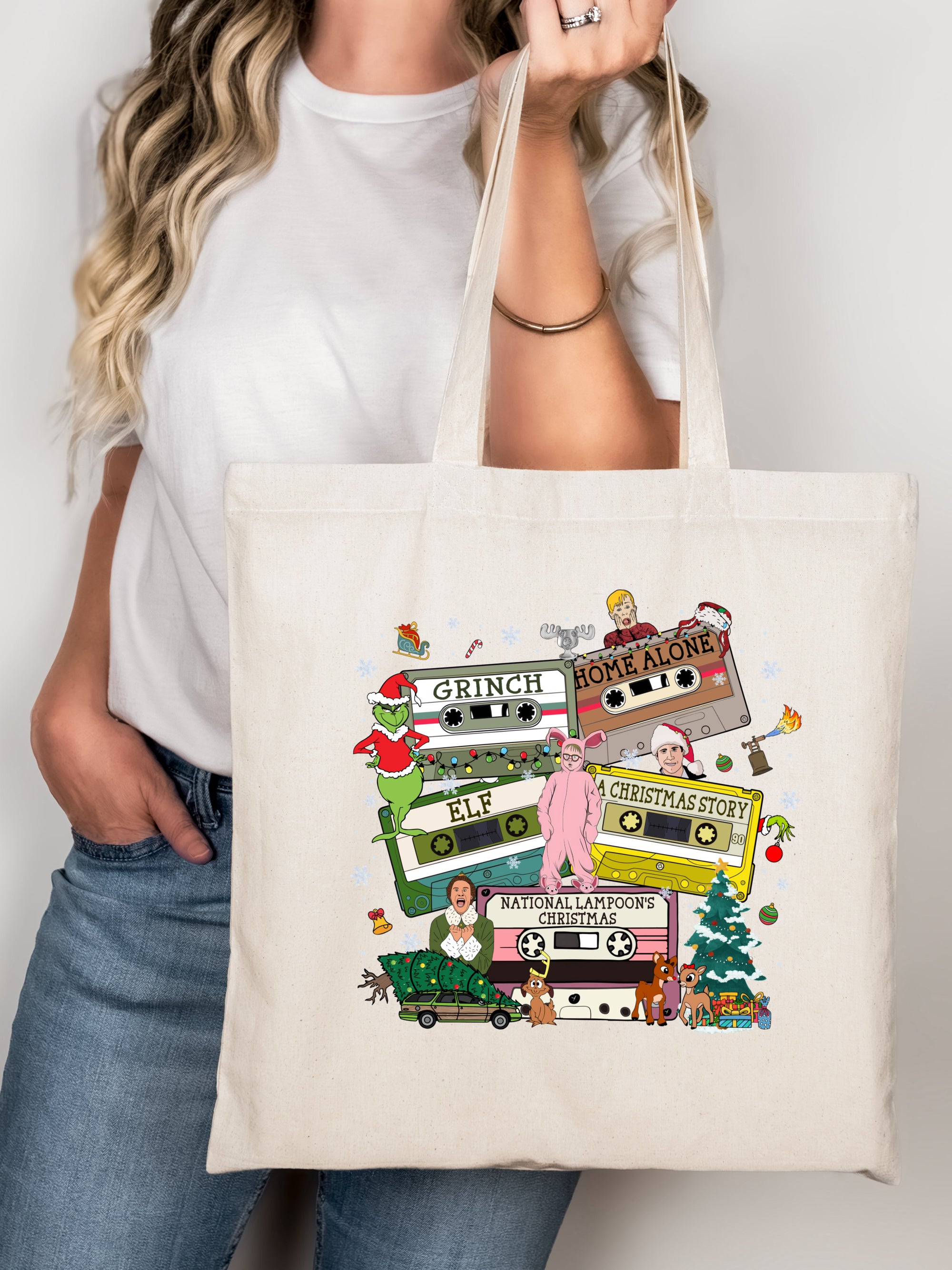 CHRISTMAS CASSETTE TOTE