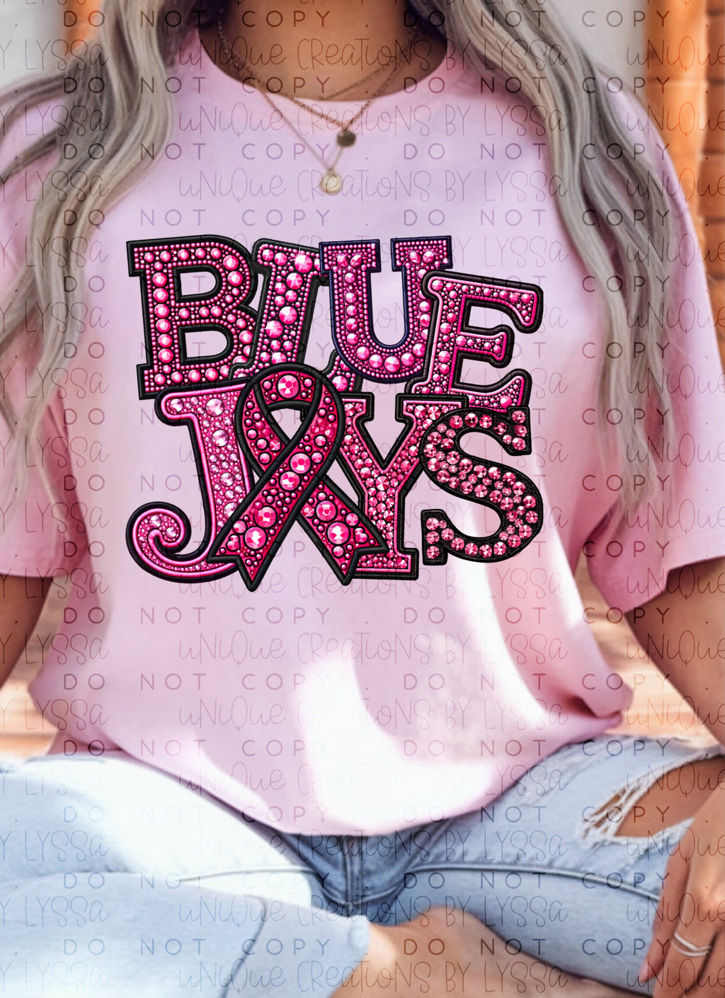 PINK RHINESTONE BLUEJAYS