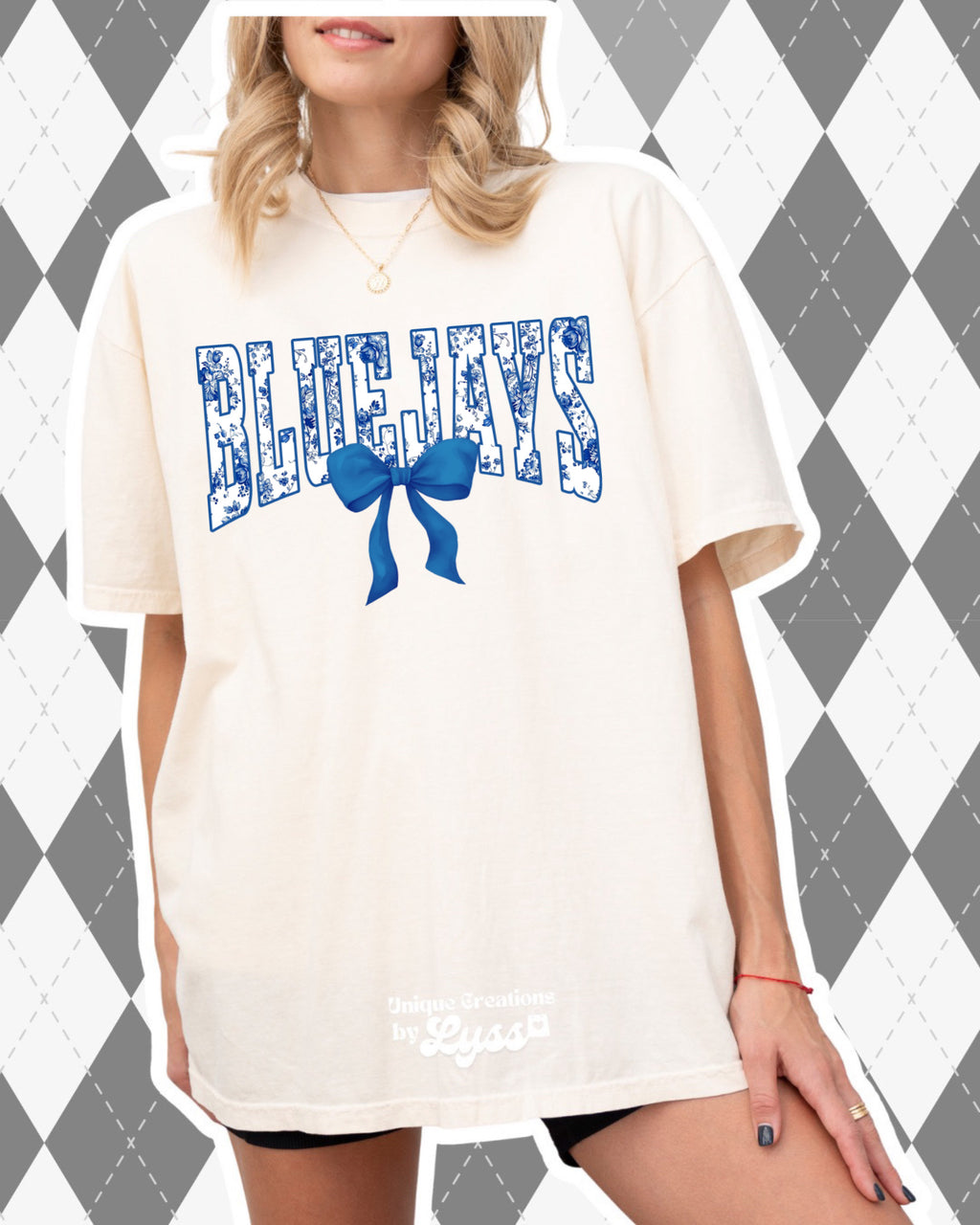 FLORAL BLUEJAYS W/BOW