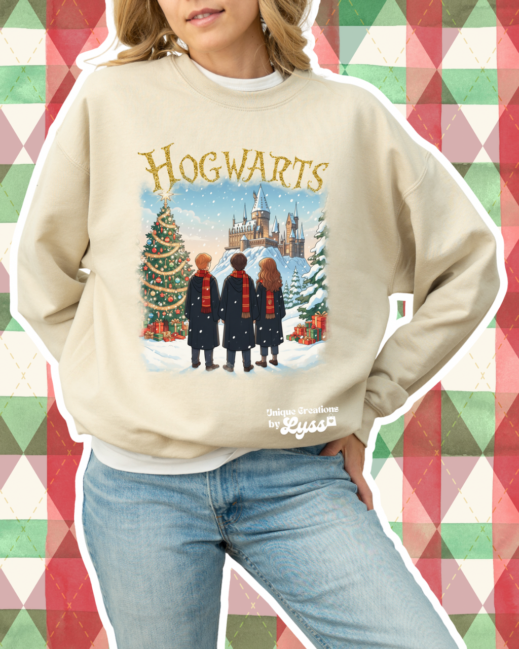 HOGWARTS CHRISTMAS TEE/SWEATER