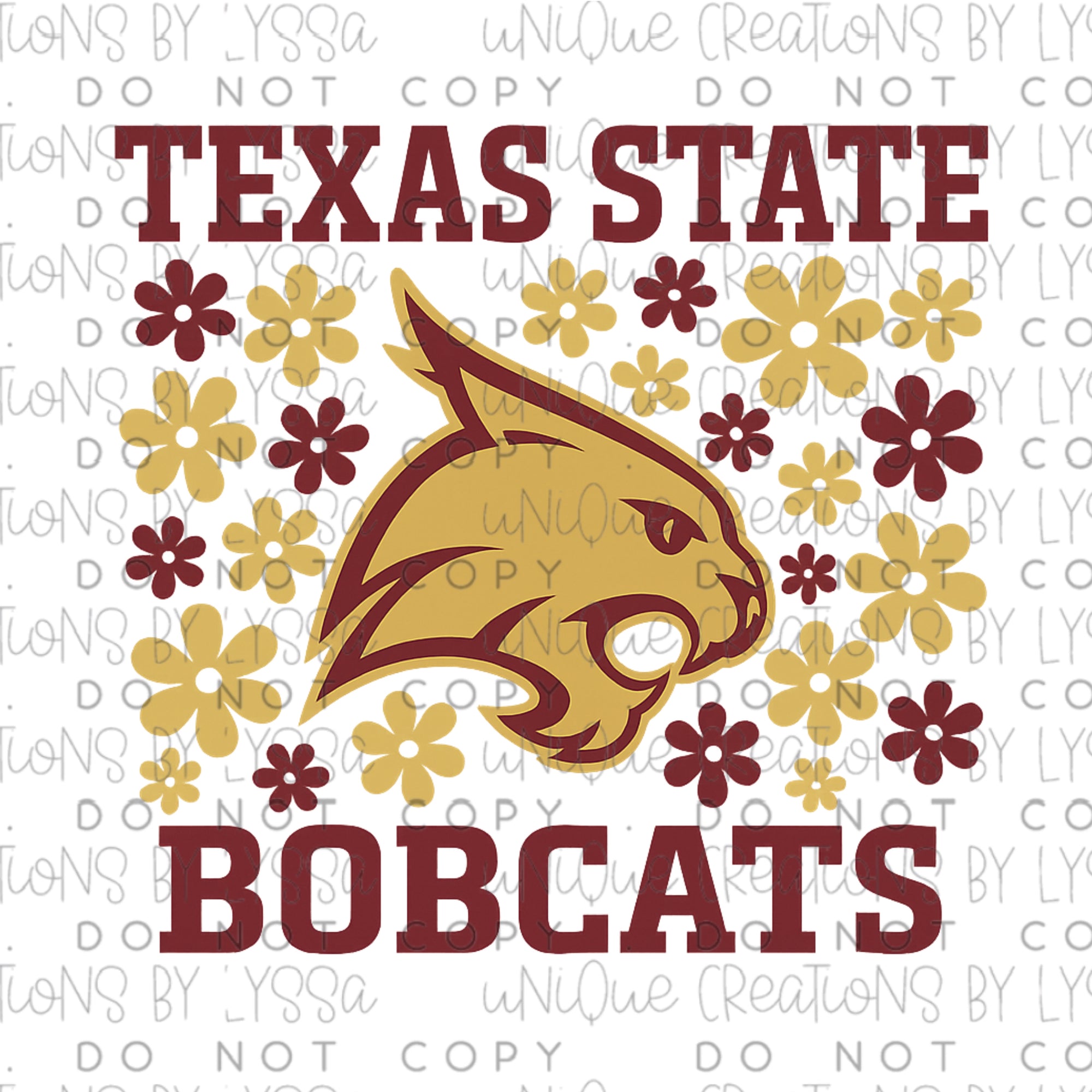 BOBCATS FLORAL DTF TRANSFER/ DECAL