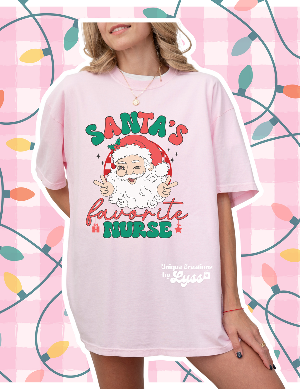 SANTAS FAVORITE NURSE ADULT TEE/SWEATER