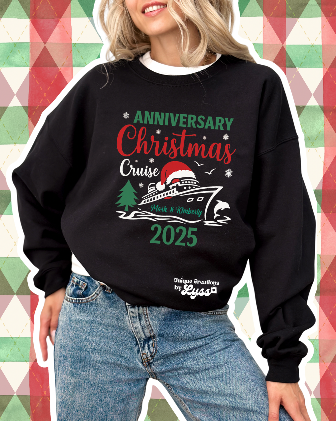 CUSTOM ANNIVERSARY CHRISTMAS ADULT TEE/SWEATER