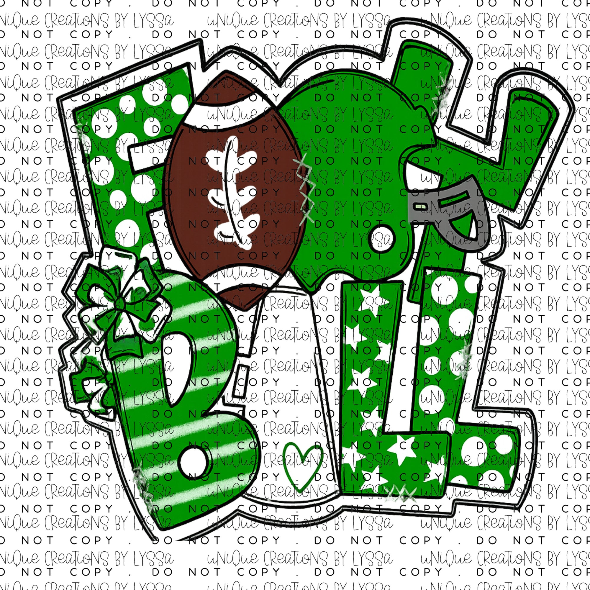 FOOTBALL GREEN FUNKY DTF TRANSFER