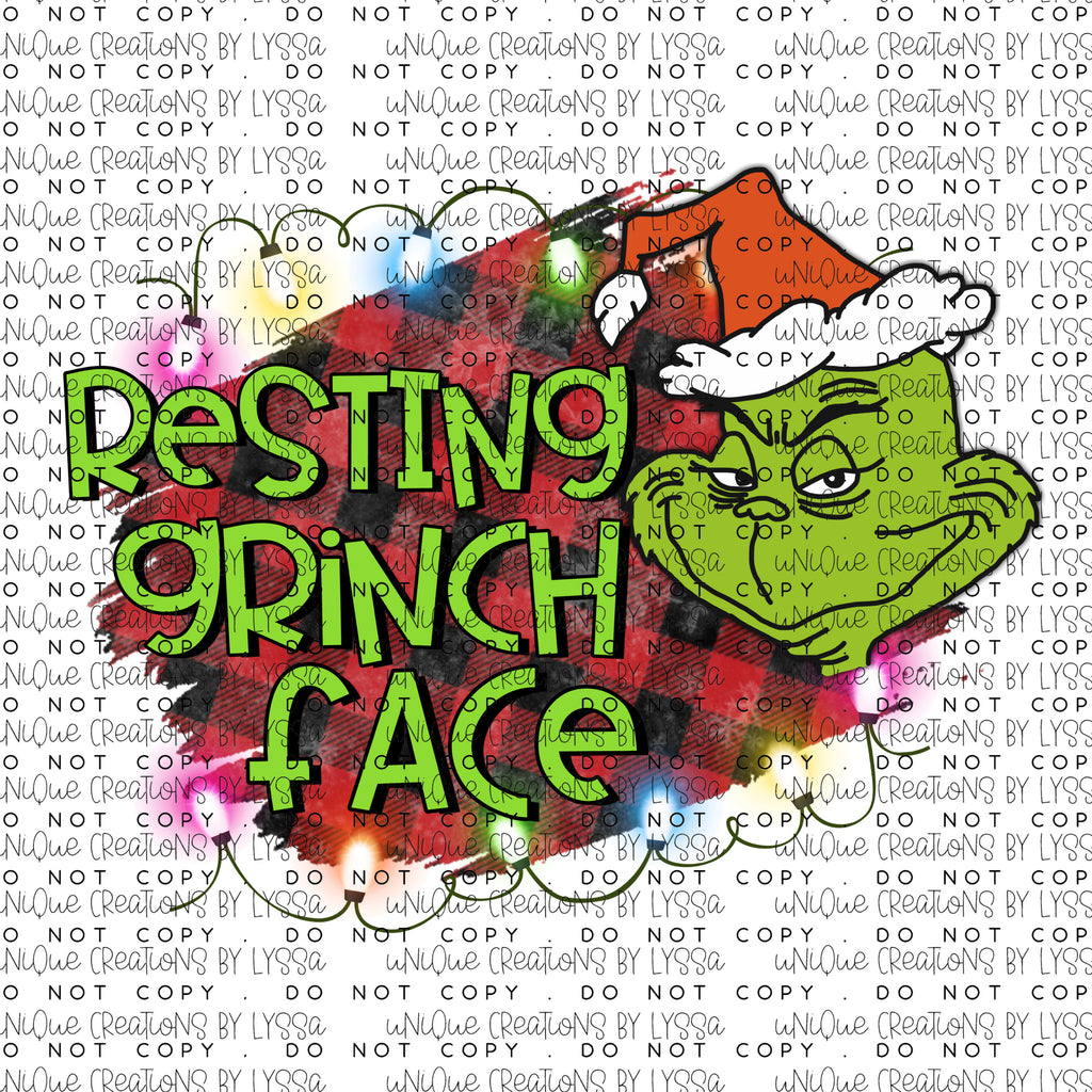 RESTING GRINCH FACE DTF TRANSFER/ DECAL