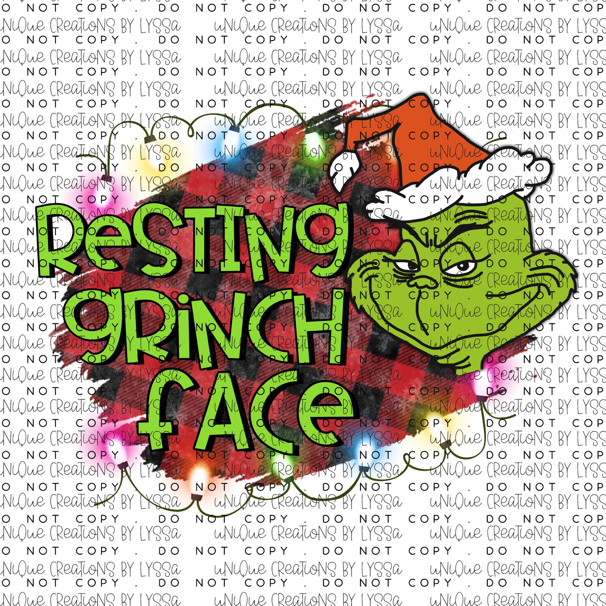 RESTING GRINCH FACE DTF TRANSFER/ DECAL