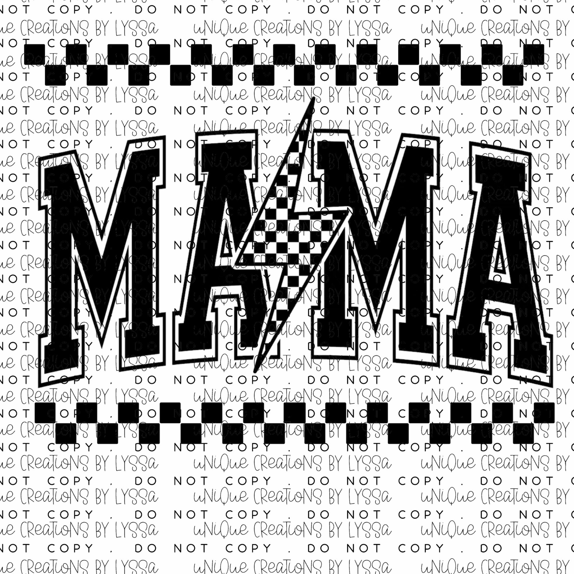 MAMA CHECKERED DTF TRANSFER/ DECAL